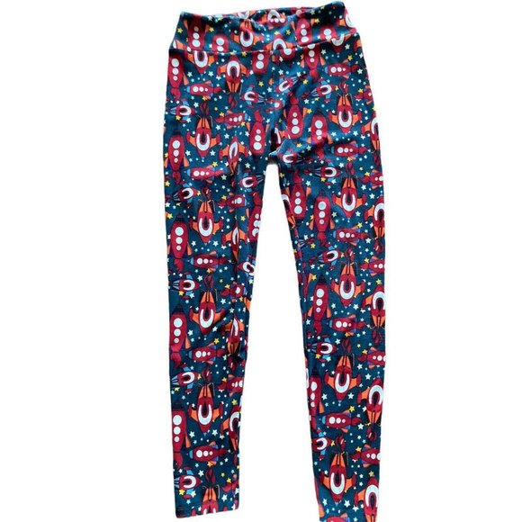 LuLaRoe Rocket Spaceship Leggings One Size Women's - Picture 3 of 5